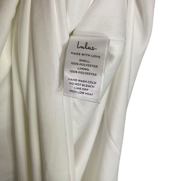 Lulus Maxi Skirt Womens M White Side Slit Lined Minimalist Formal High Rise - Picture 12 of 14